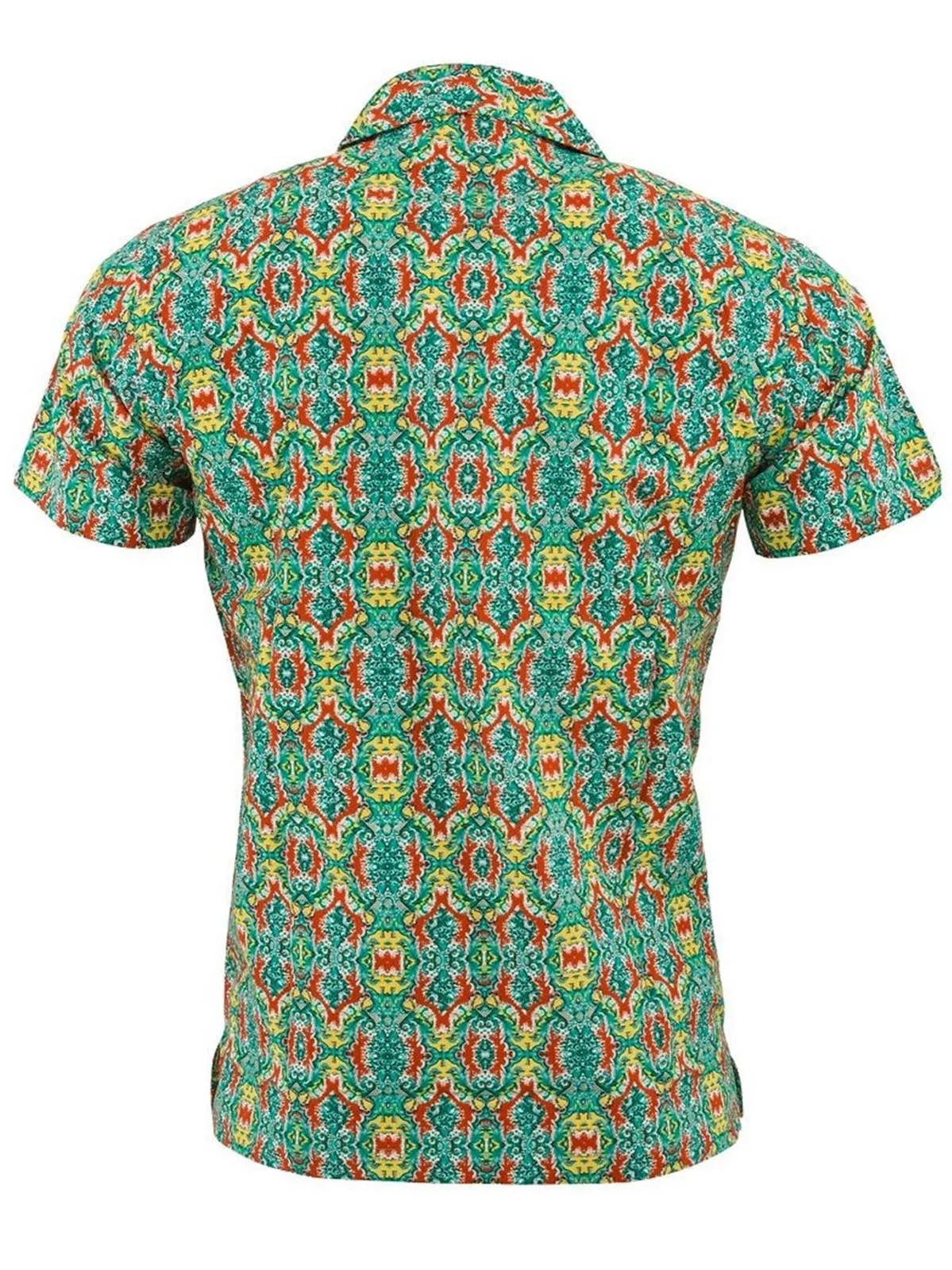 1950s Style Green Abstract Print Hawaiian Shirt