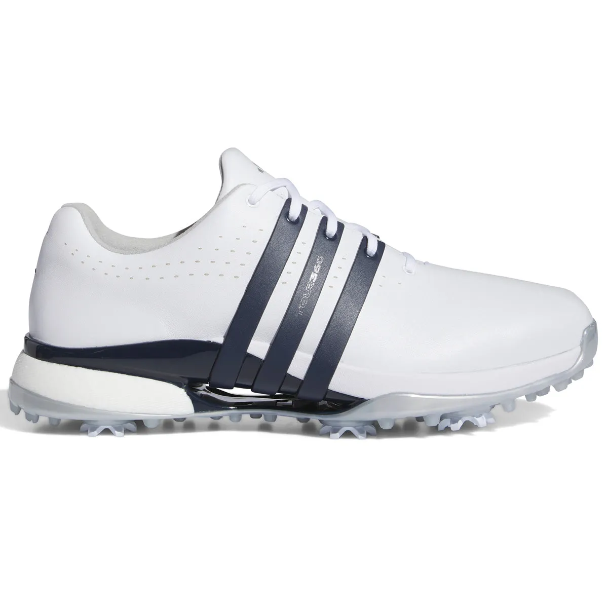adidas Tour360 24 Boost Golf Shoes - White/Collegiate Navy/Silver