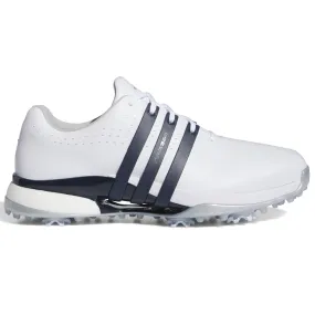 adidas Tour360 24 Boost Golf Shoes - White/Collegiate Navy/Silver