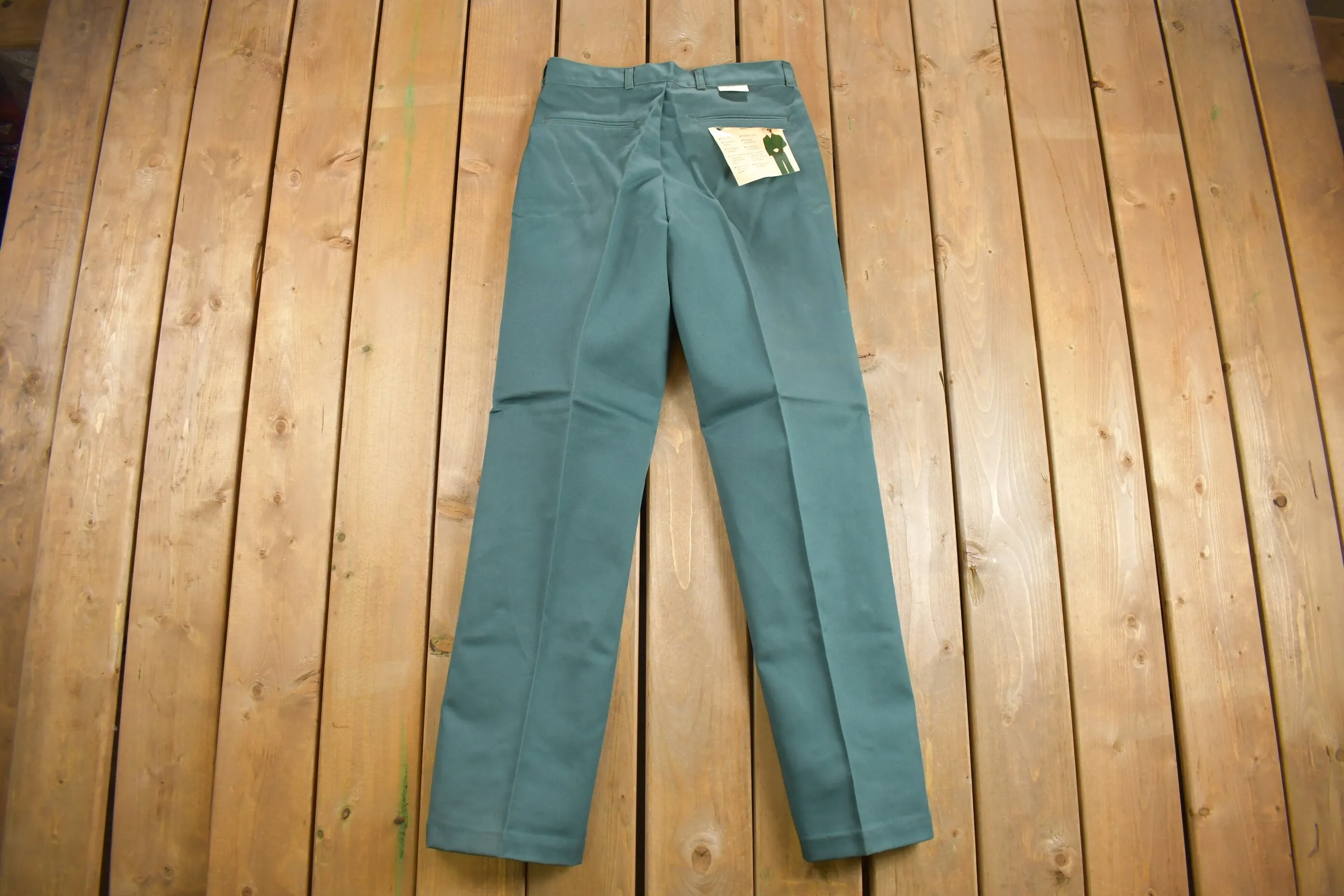Deadstock Vintage 1980s Pleated Trousers Size 31 x 33 / 80s Workwear / 1980s Pants / Olive Green / New With tags