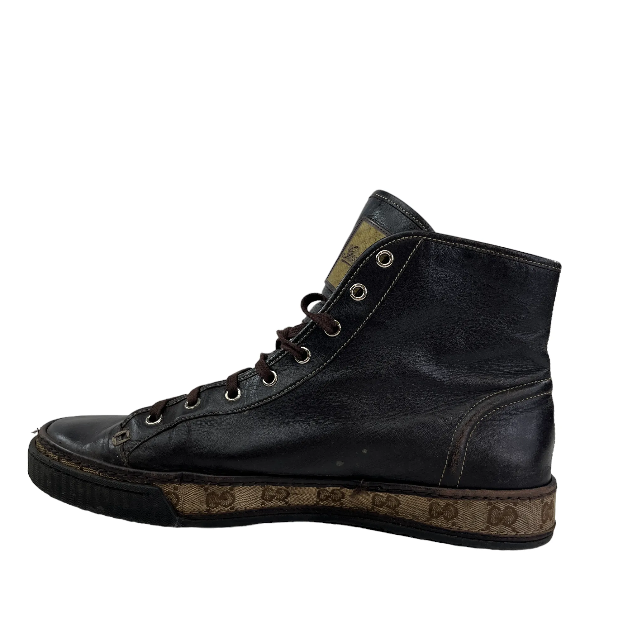 Mens Brown Canvas Zip Trainers - Size EU 43.5 / UK 9.5